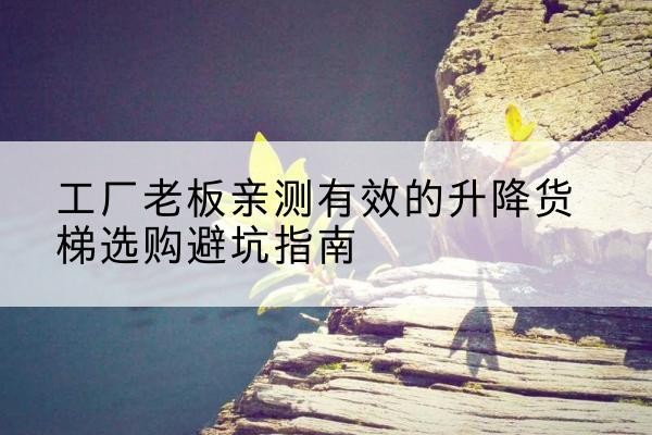 阿荣旗升降货梯怎么选-工厂老板亲测有效的升降货梯选购避坑指南